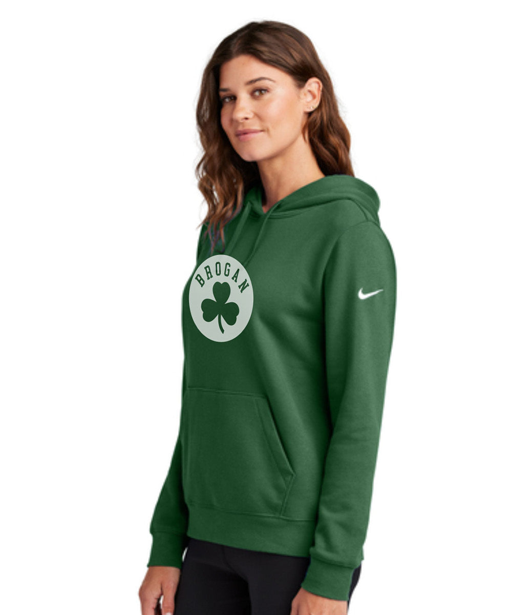 Nike Ladies Club Fleece Sleeve Swoosh Pullover Hoodie