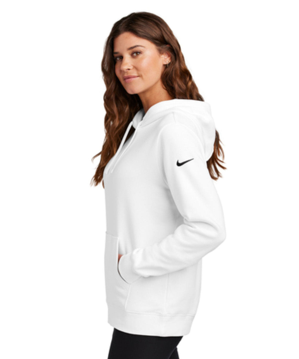 Nike Ladies Club Fleece Sleeve Swoosh Pullover Hoodie